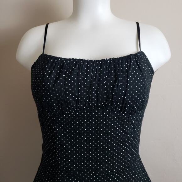 VTG Y2K Rockabilly Pinup Girl Polka Dot Dress Ruby Rox Black Retro Babydoll Sz 7 - Picture 4 of 12